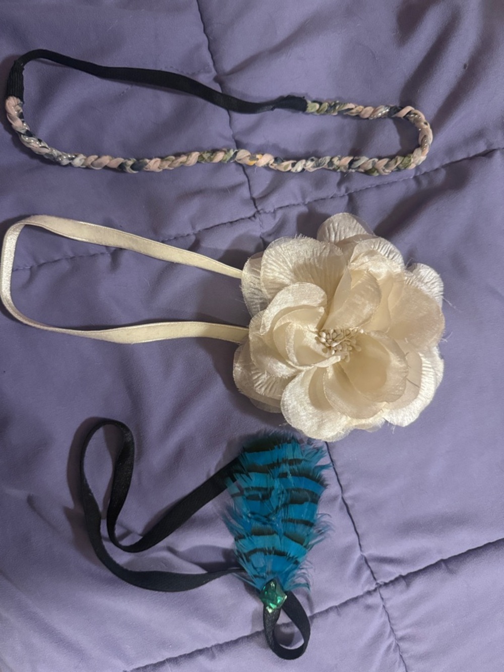 Ivory Flower Elastic Headband - Women Accessories